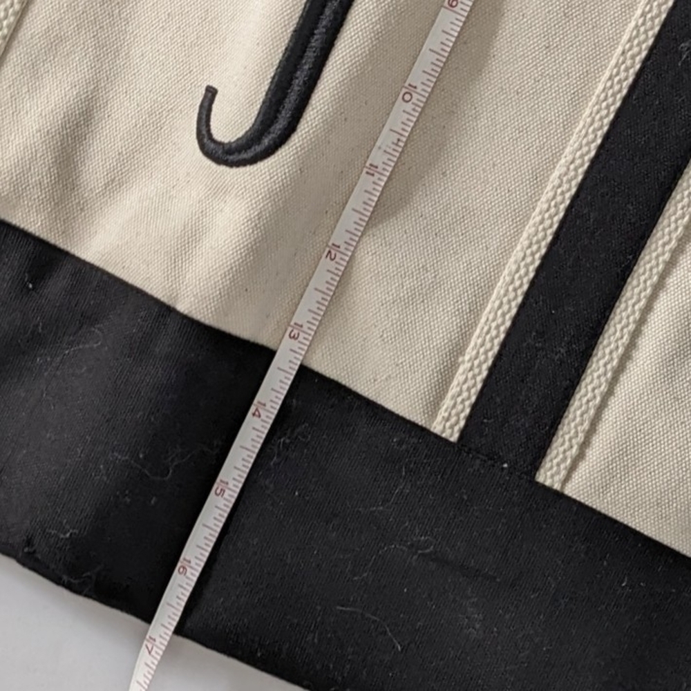 Sturdy But Stylish Canvas Tote with Black Trim & Initial 'J' - Picture 3 of 8